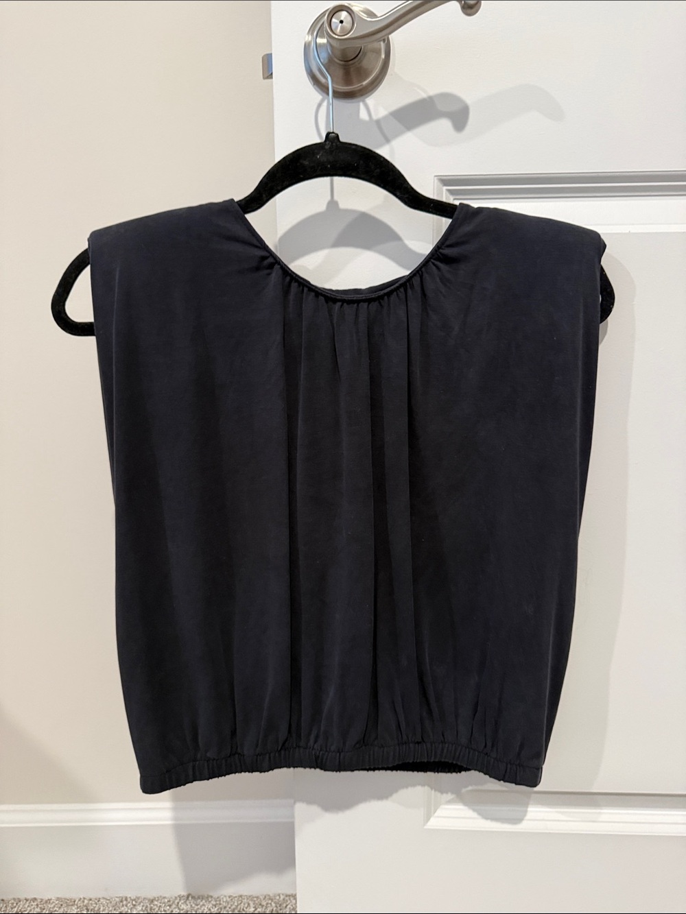 Express Black Gathered-Neck Sleeveless Tank